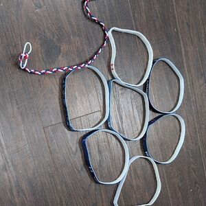 Under Armour Navy, White & Red Elastic Headbands Set